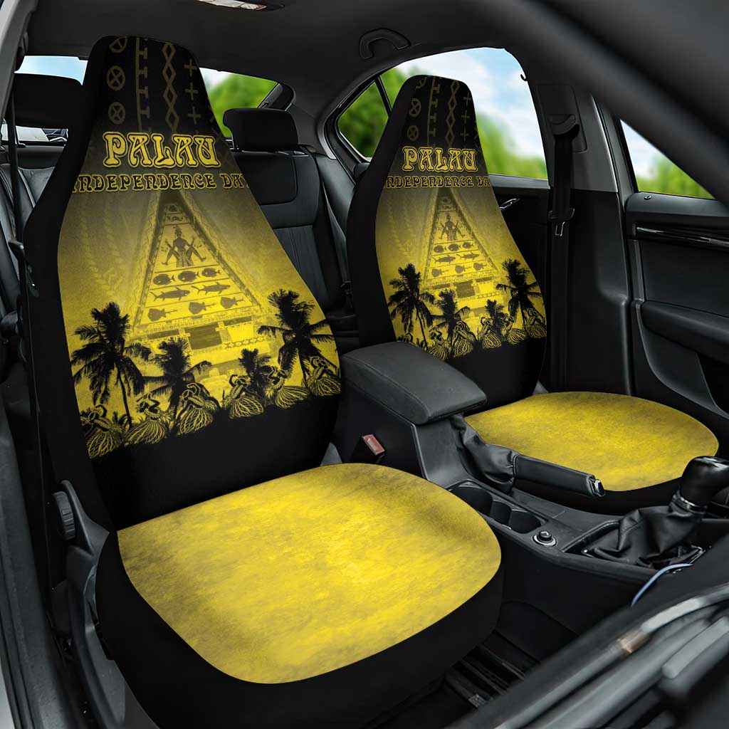 Palau Independence Day Car Seat Cover Palauan Tattoo Pattern - Polynesian Pride