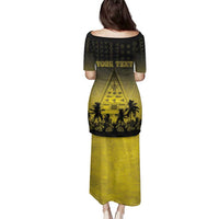 Personalised Palau Independence Day Family Matching Puletasi and Hawaiian Shirt Palauan Tattoo Pattern - Polynesian Pride