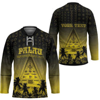 Personalised Palau Independence Day Hockey Jersey Palauan Tattoo Pattern - Polynesian Pride