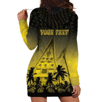 Personalised Palau Independence Day Hoodie Dress Palauan Tattoo Pattern - Polynesian Pride