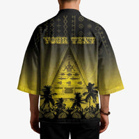 Personalised Palau Independence Day Kimono Palauan Tattoo Pattern - Polynesian Pride