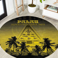 Palau Independence Day Round Carpet Palauan Tattoo Pattern - Polynesian Pride