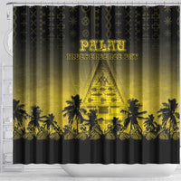 Palau Independence Day Shower Curtain Palauan Tattoo Pattern - Polynesian Pride