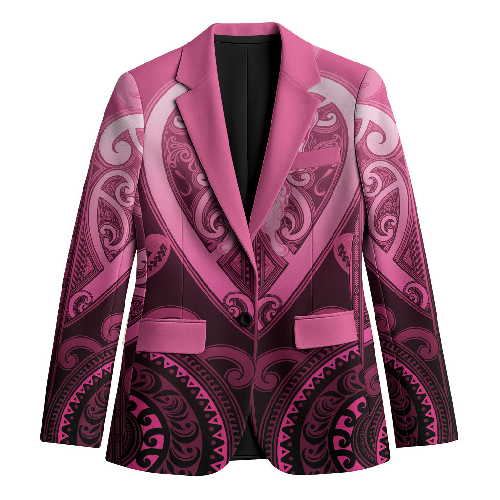Aotearoa Breast Cancer Blazer Maori Tribal Pattern LT05 Unisex Pink - Polynesian Pride