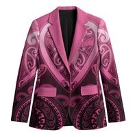Aotearoa Breast Cancer Blazer Maori Tribal Pattern LT05 Unisex Pink - Polynesian Pride