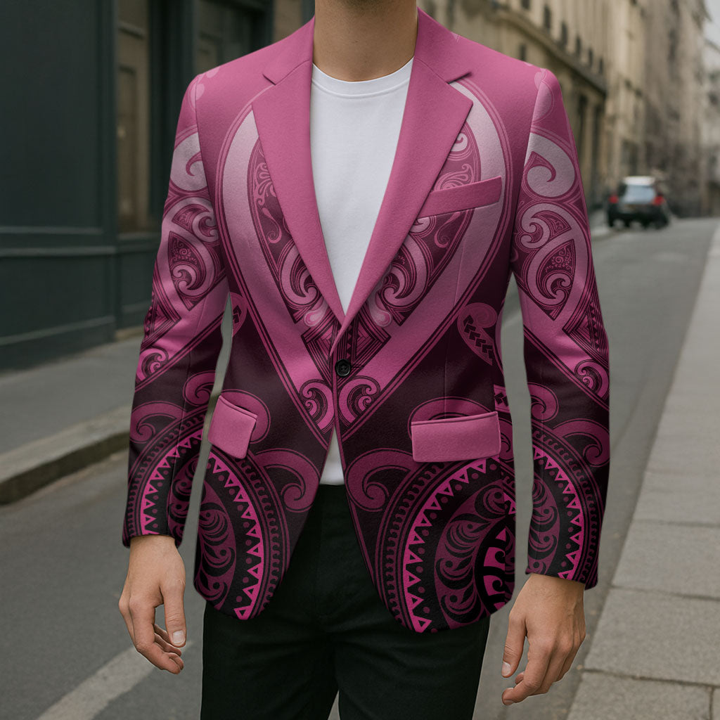 Aotearoa Breast Cancer Blazer Maori Tribal Pattern LT05 - Polynesian Pride