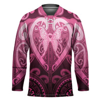 Aotearoa Breast Cancer Hockey Jersey Maori Tribal Pattern LT05 Unisex Pink - Polynesian Pride