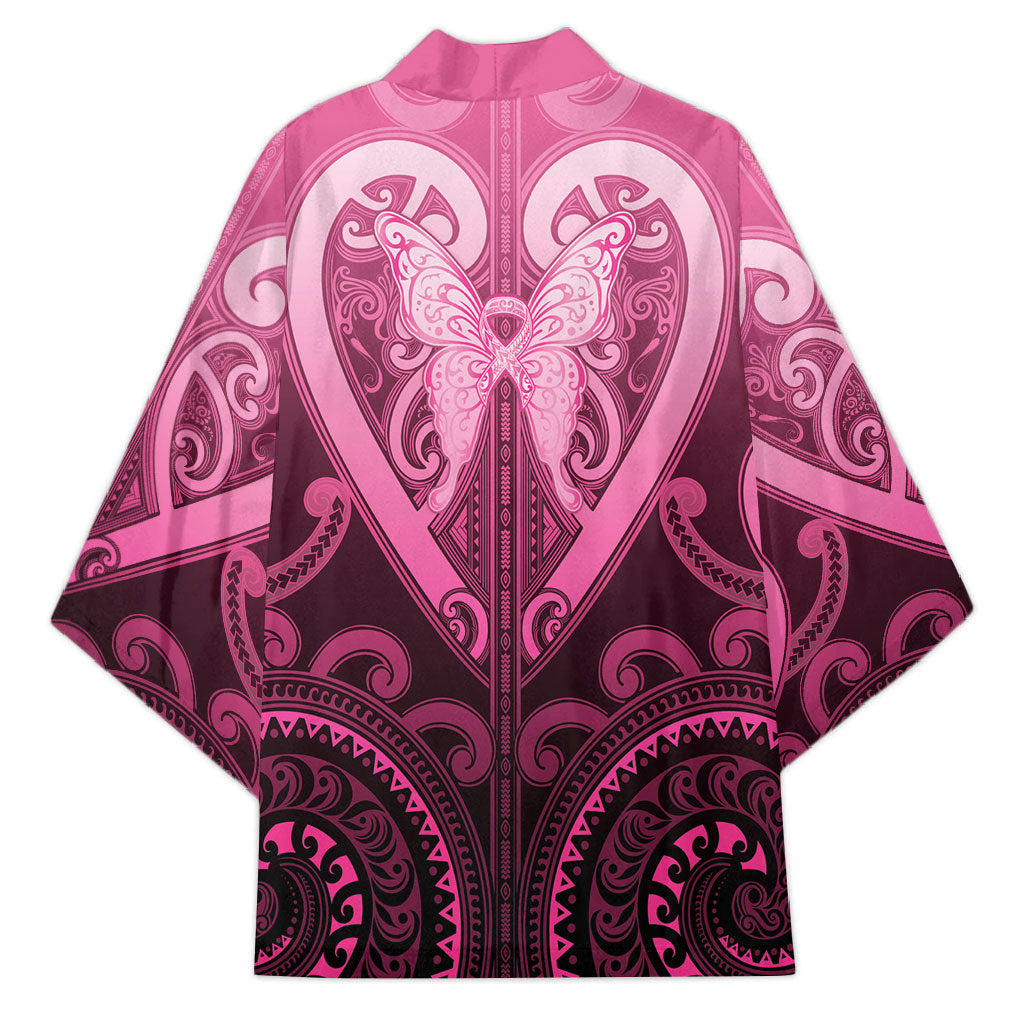Aotearoa Breast Cancer Kimono Maori Tribal Pattern LT05 - Polynesian Pride