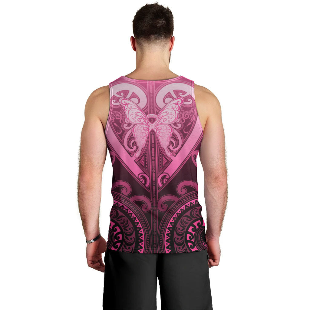 Aotearoa Breast Cancer Men Tank Top Maori Tribal Pattern LT05 - Polynesian Pride