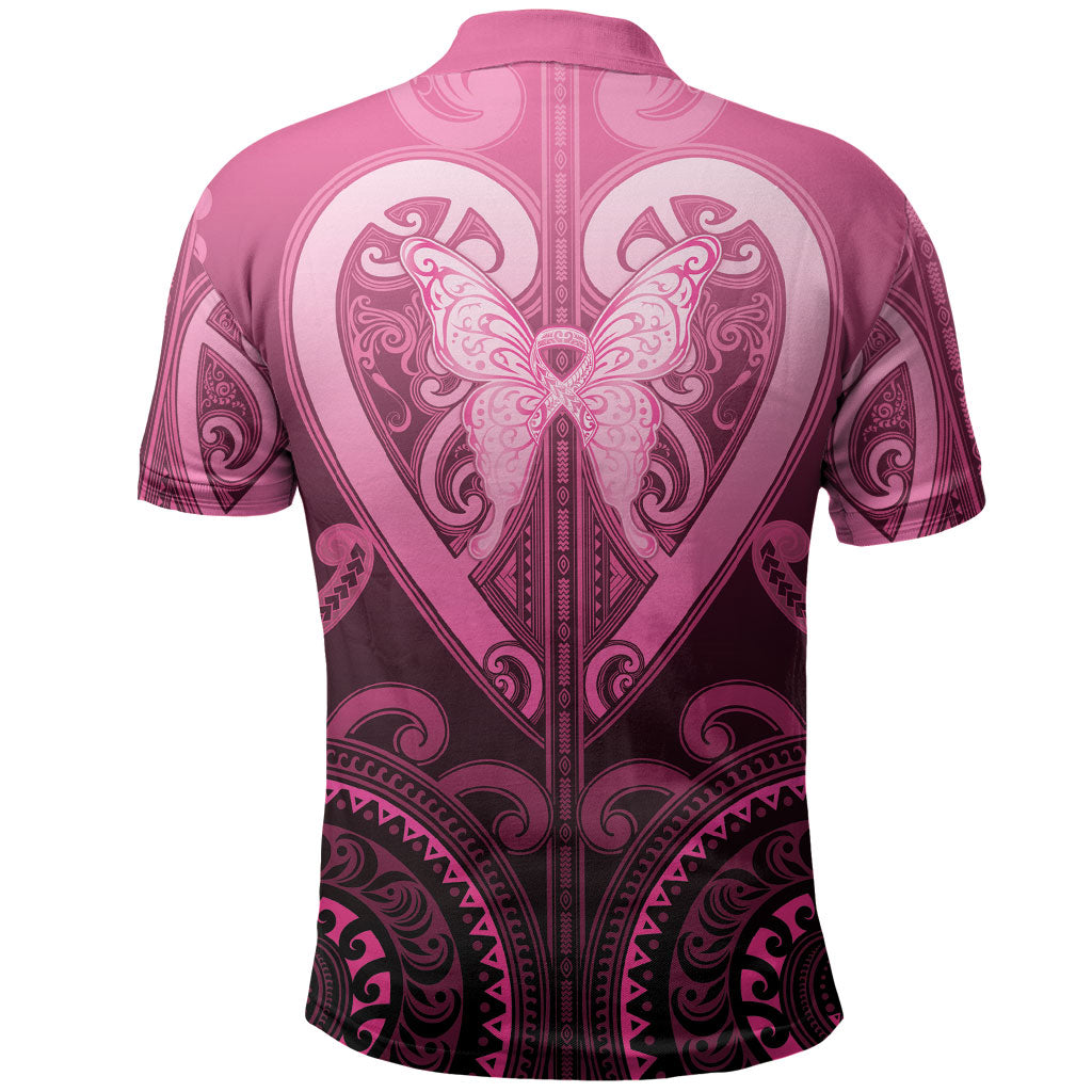 Aotearoa Breast Cancer Polo Shirt Maori Tribal Pattern LT05 - Polynesian Pride