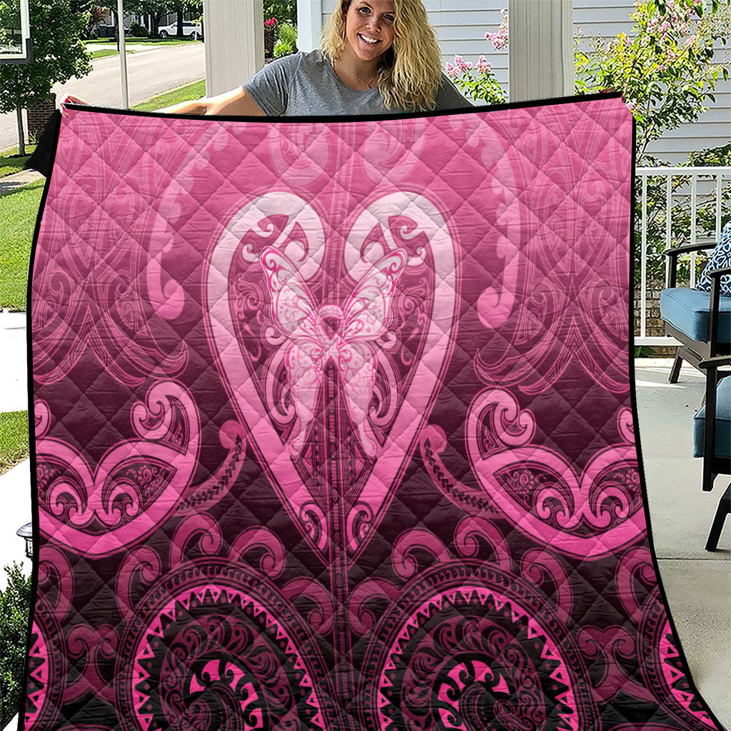Aotearoa Breast Cancer Quilt Maori Tribal Pattern LT05 Pink - Polynesian Pride