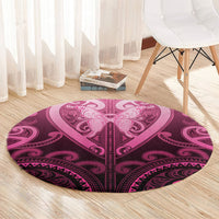 Aotearoa Breast Cancer Round Carpet Maori Tribal Pattern LT05 - Polynesian Pride