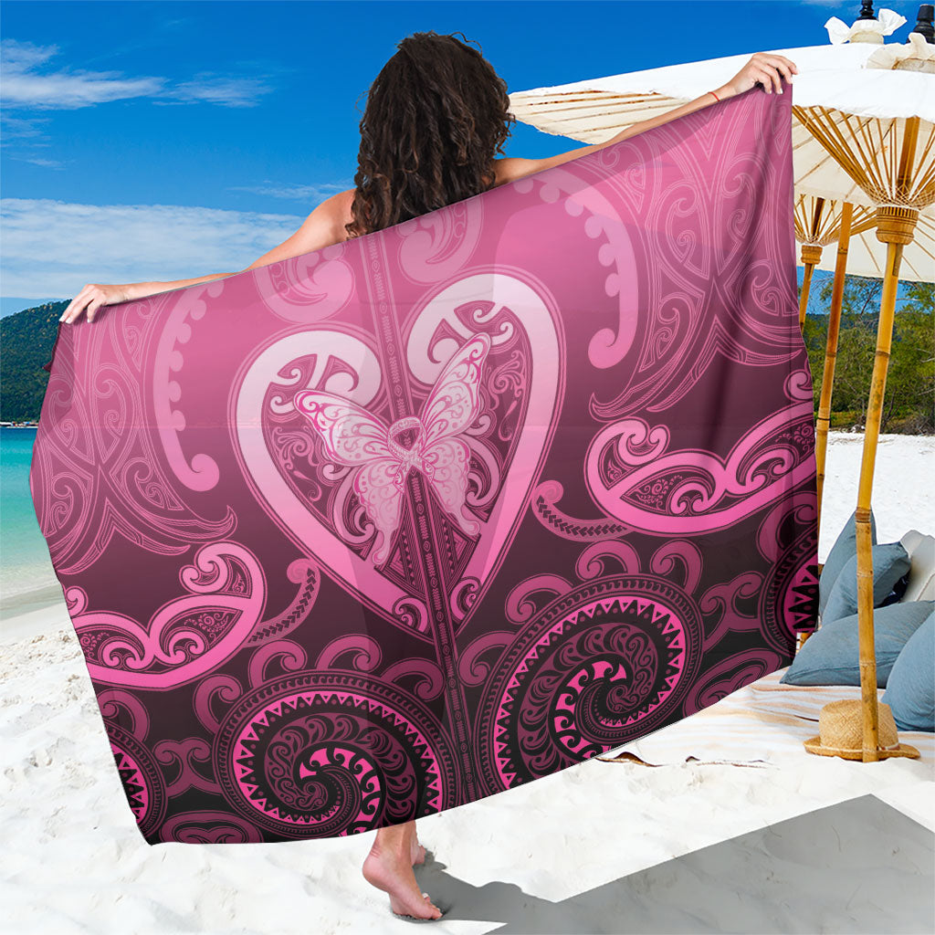 Aotearoa Breast Cancer Sarong Maori Tribal Pattern LT05 One Size 44 x 66 inches Pink - Polynesian Pride