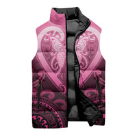 Aotearoa Breast Cancer Sleeveless Puffer Jacket Maori Tribal Pattern LT05 - Polynesian Pride