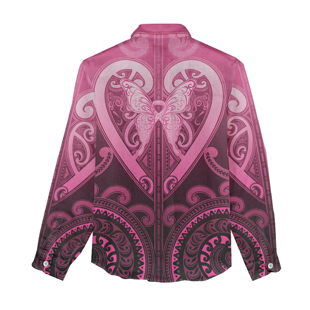 Aotearoa Breast Cancer Women Casual Shirt Maori Tribal Pattern LT05 - Polynesian Pride