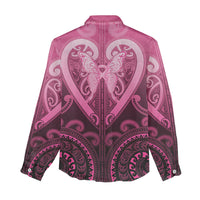 Aotearoa Breast Cancer Women Casual Shirt Maori Tribal Pattern LT05 - Polynesian Pride