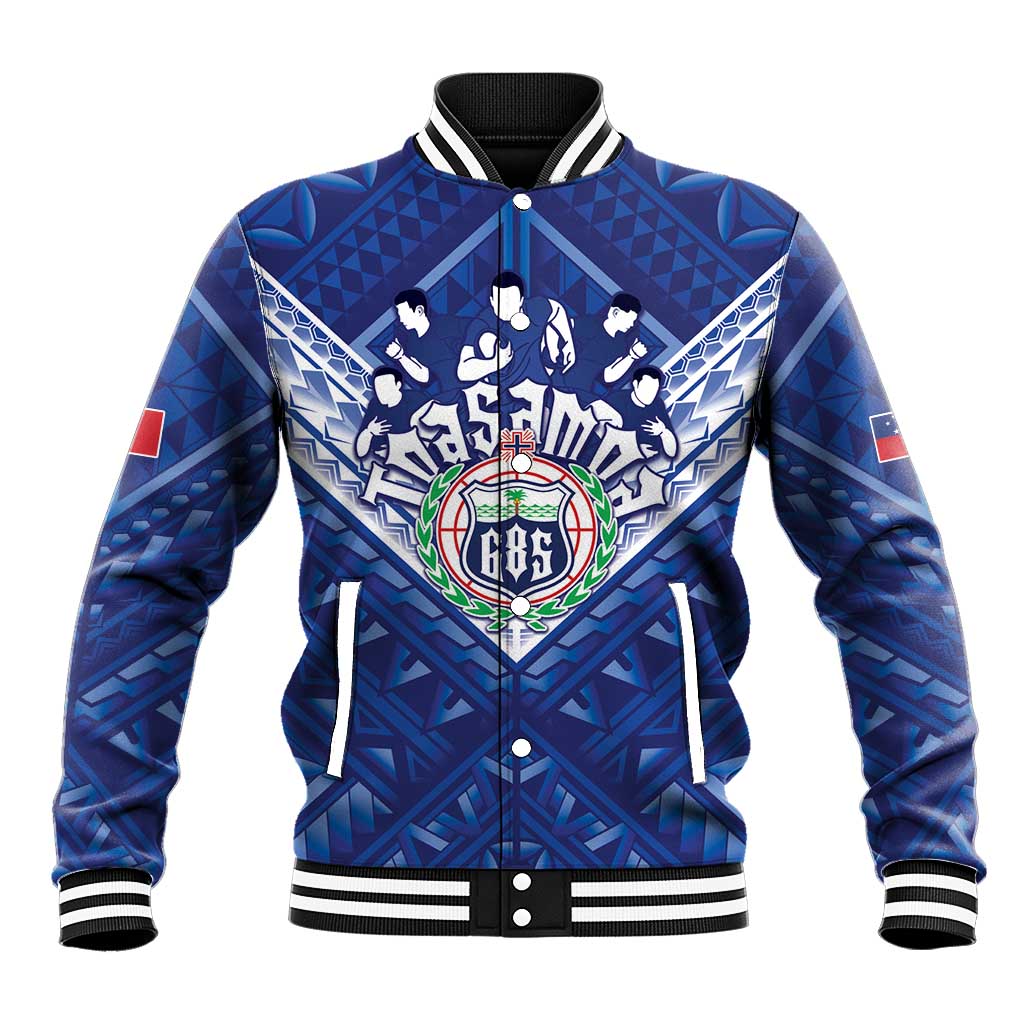Toa Samoa Rugby Custom Baseball Jacket Samoan Pride With Tribal Pattern - Polynesian Pride