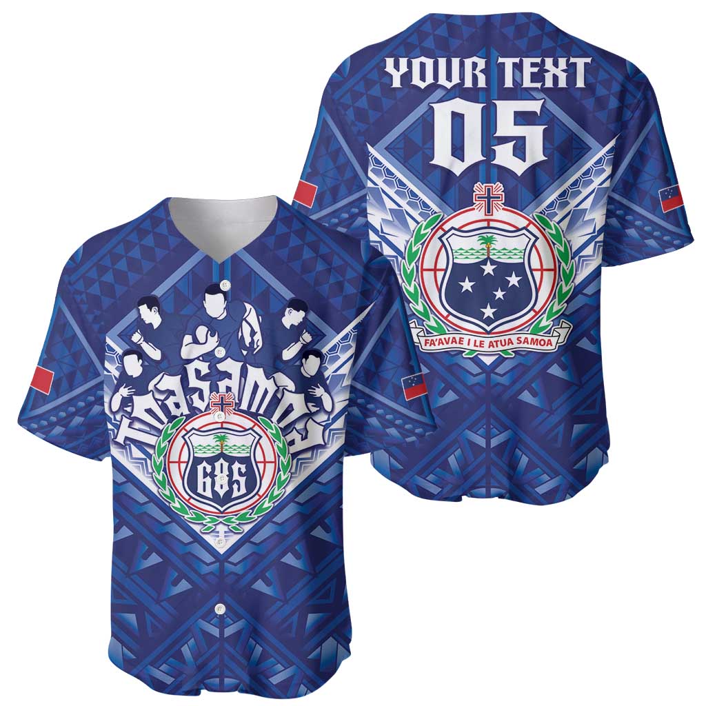 Toa Samoa Rugby Custom Baseball Jersey Samoan Pride With Tribal Pattern - Polynesian Pride