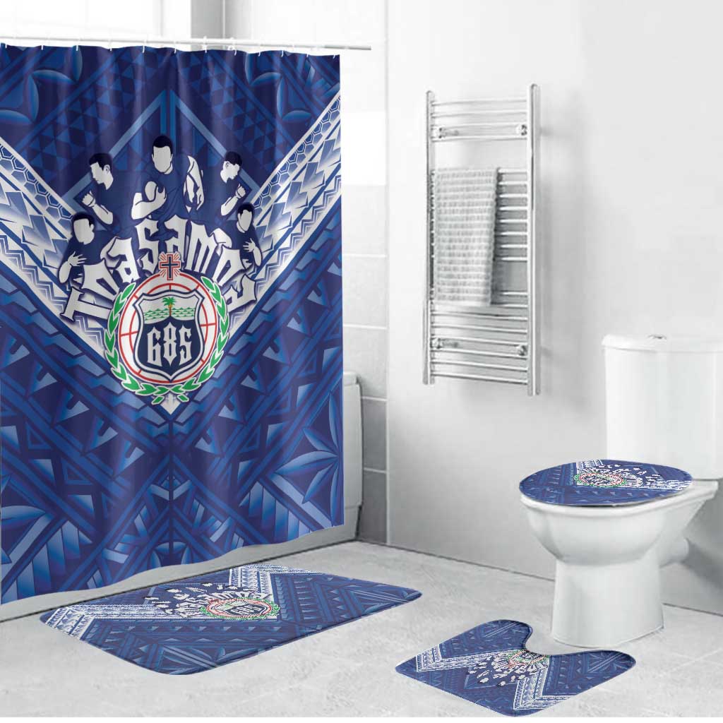 Toa Samoa Rugby Bathroom Set Samoan Pride With Tribal Pattern - Polynesian Pride