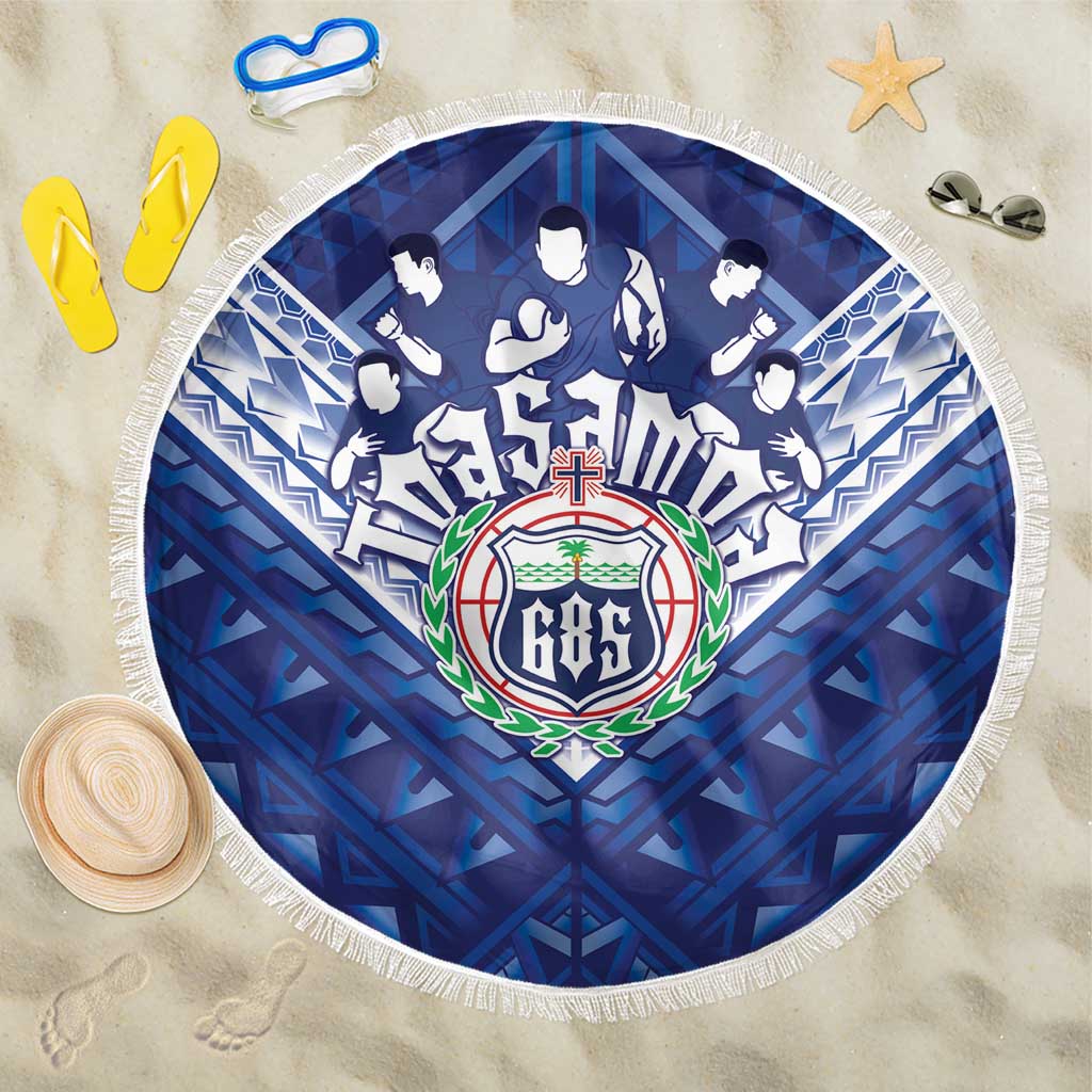 Toa Samoa Rugby Beach Blanket Samoan Pride With Tribal Pattern - Polynesian Pride