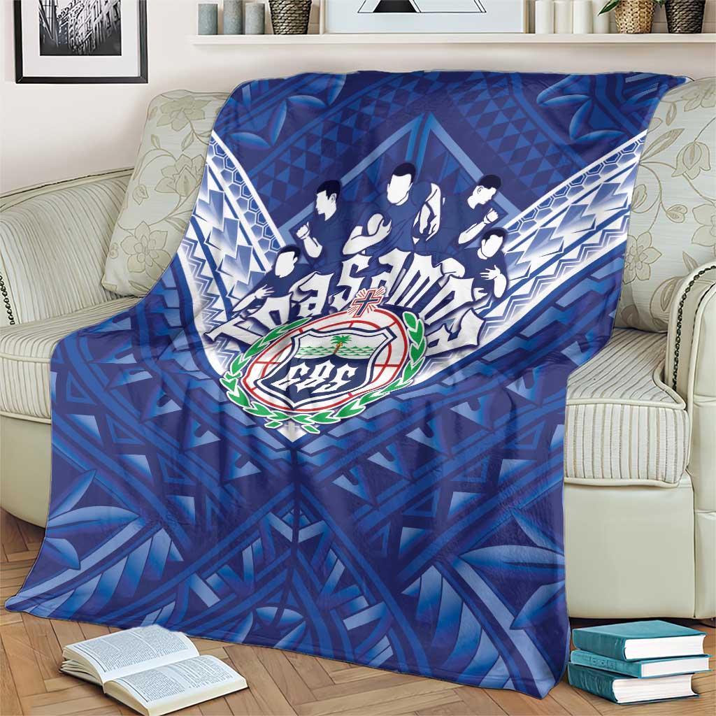 Toa Samoa Rugby Blanket Samoan Pride With Tribal Pattern - Polynesian Pride