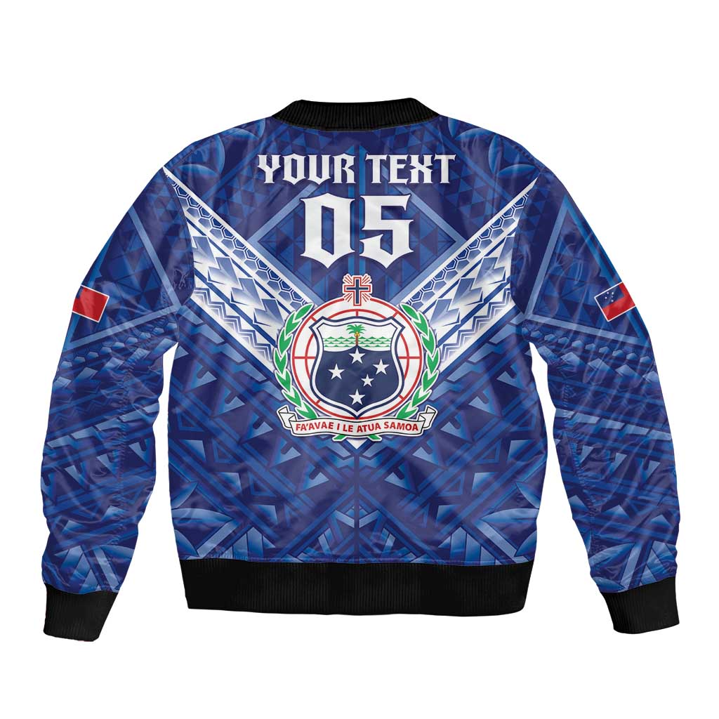 Toa Samoa Rugby Custom Bomber Jacket Samoan Pride With Tribal Pattern - Polynesian Pride