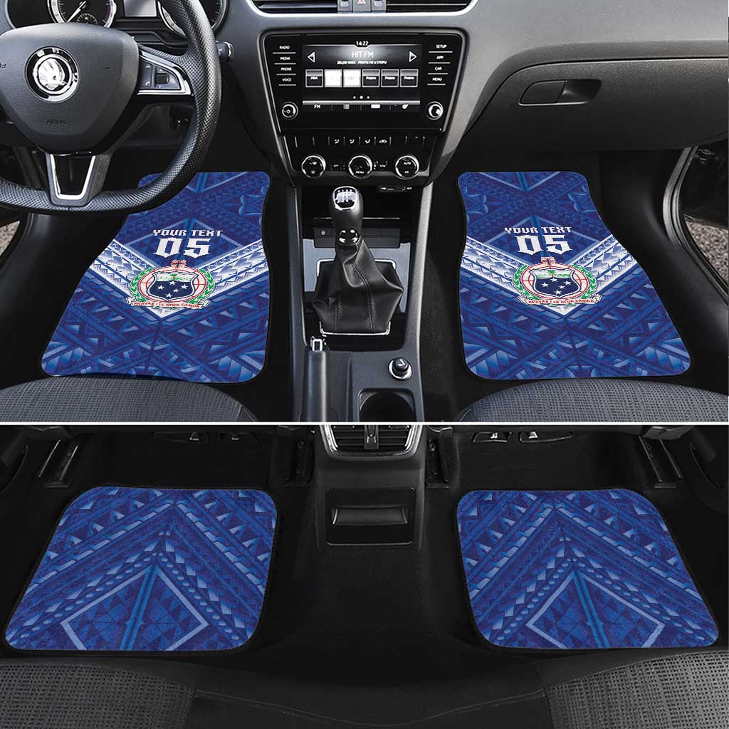 Toa Samoa Rugby Custom Car Mats Samoan Pride With Tribal Pattern - Polynesian Pride