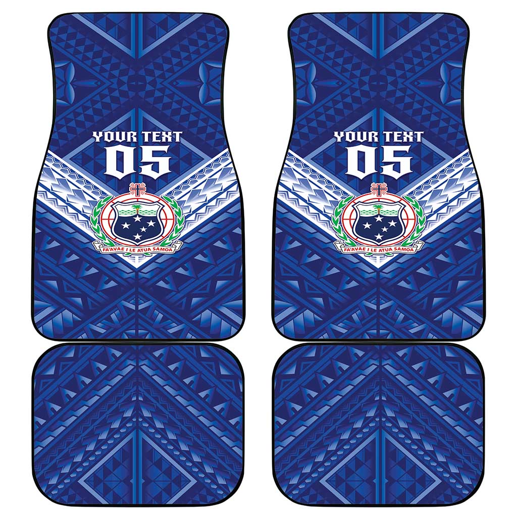 Toa Samoa Rugby Custom Car Mats Samoan Pride With Tribal Pattern - Polynesian Pride