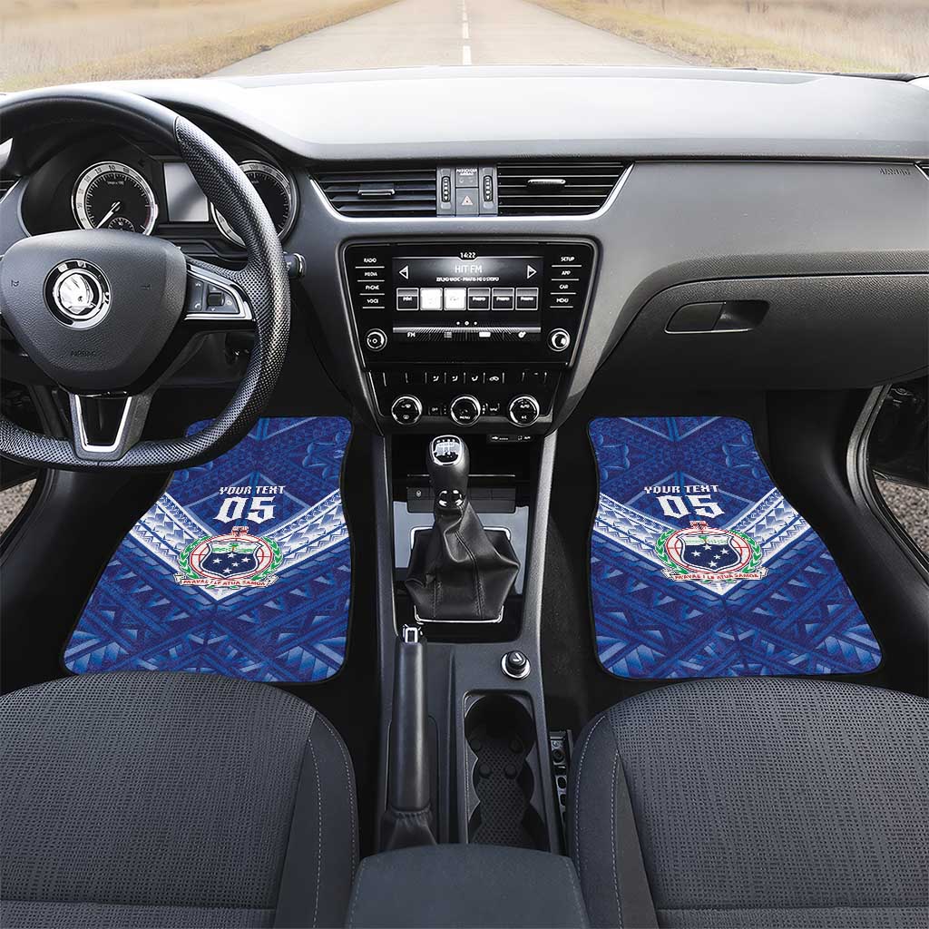Toa Samoa Rugby Custom Car Mats Samoan Pride With Tribal Pattern - Polynesian Pride