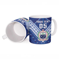 Toa Samoa Rugby Custom Ceramic Mug Samoan Pride With Tribal Pattern - Polynesian Pride