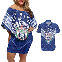 Toa Samoa Rugby Custom Couples Matching Off Shoulder Short Dress and Hawaiian Shirt Samoan Pride With Tribal Pattern - Polynesian Pride