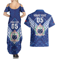 Toa Samoa Rugby Custom Couples Matching Summer Maxi Dress and Hawaiian Shirt Samoan Pride With Tribal Pattern - Polynesian Pride