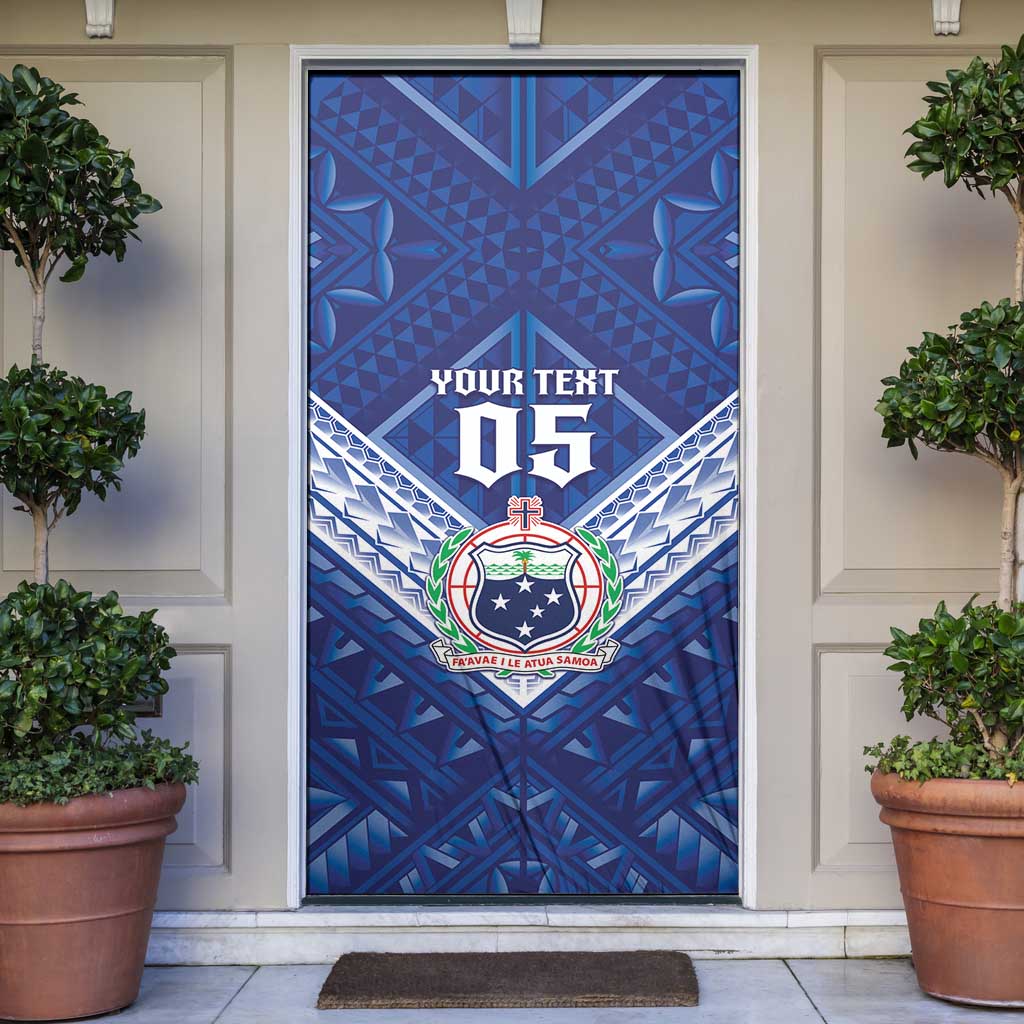 Toa Samoa Rugby Custom Door Cover Samoan Pride With Tribal Pattern - Polynesian Pride