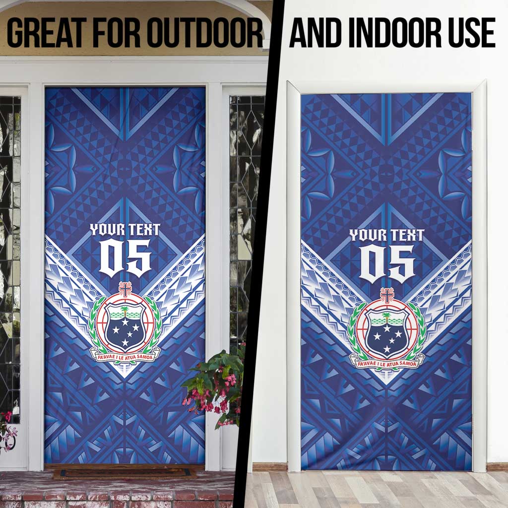 Toa Samoa Rugby Custom Door Cover Samoan Pride With Tribal Pattern - Polynesian Pride