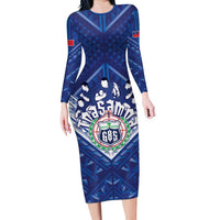 Toa Samoa Rugby Custom Family Matching Long Sleeve Bodycon Dress and Hawaiian Shirt Samoan Pride With Tribal Pattern - Polynesian Pride