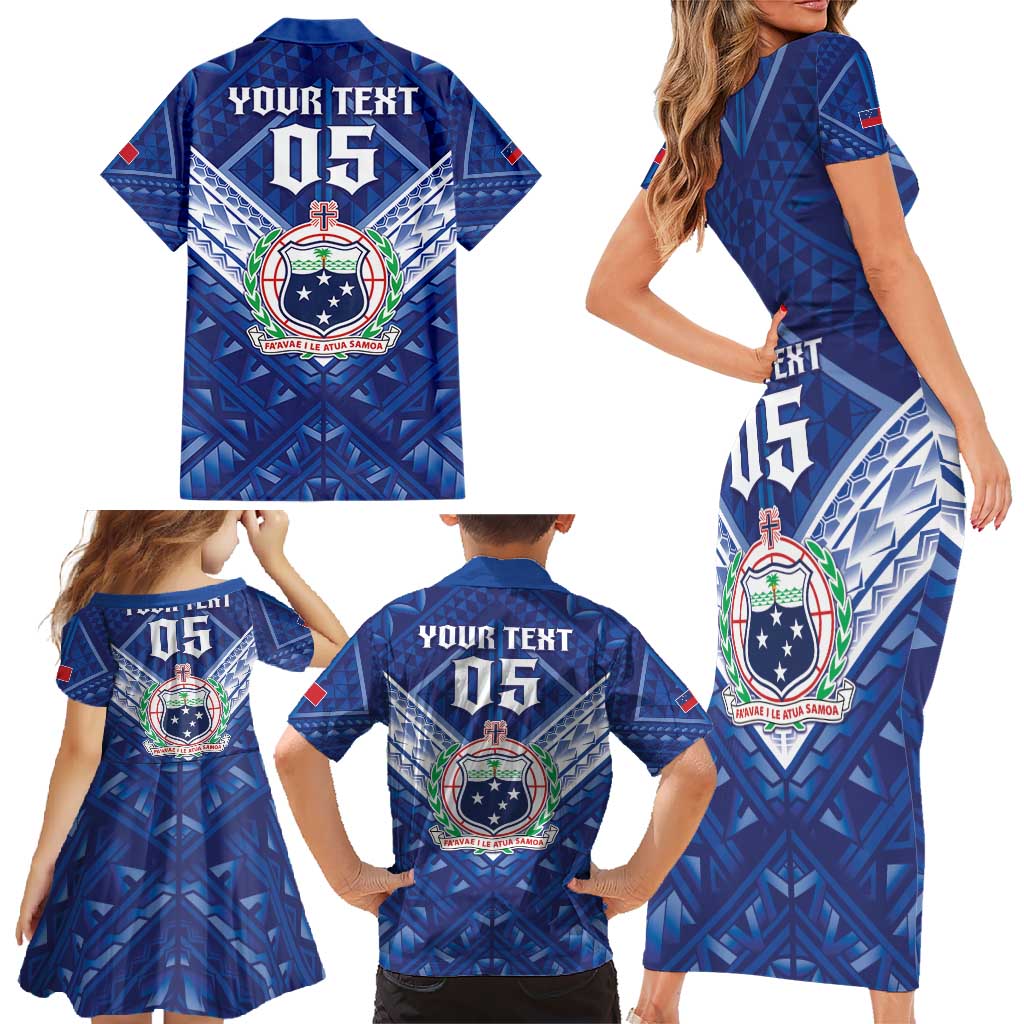 Toa Samoa Rugby Custom Family Matching Short Sleeve Bodycon Dress and Hawaiian Shirt Samoan Pride With Tribal Pattern - Polynesian Pride