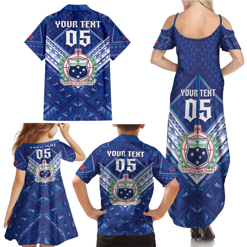 Toa Samoa Rugby Custom Family Matching Summer Maxi Dress and Hawaiian Shirt Samoan Pride With Tribal Pattern - Polynesian Pride