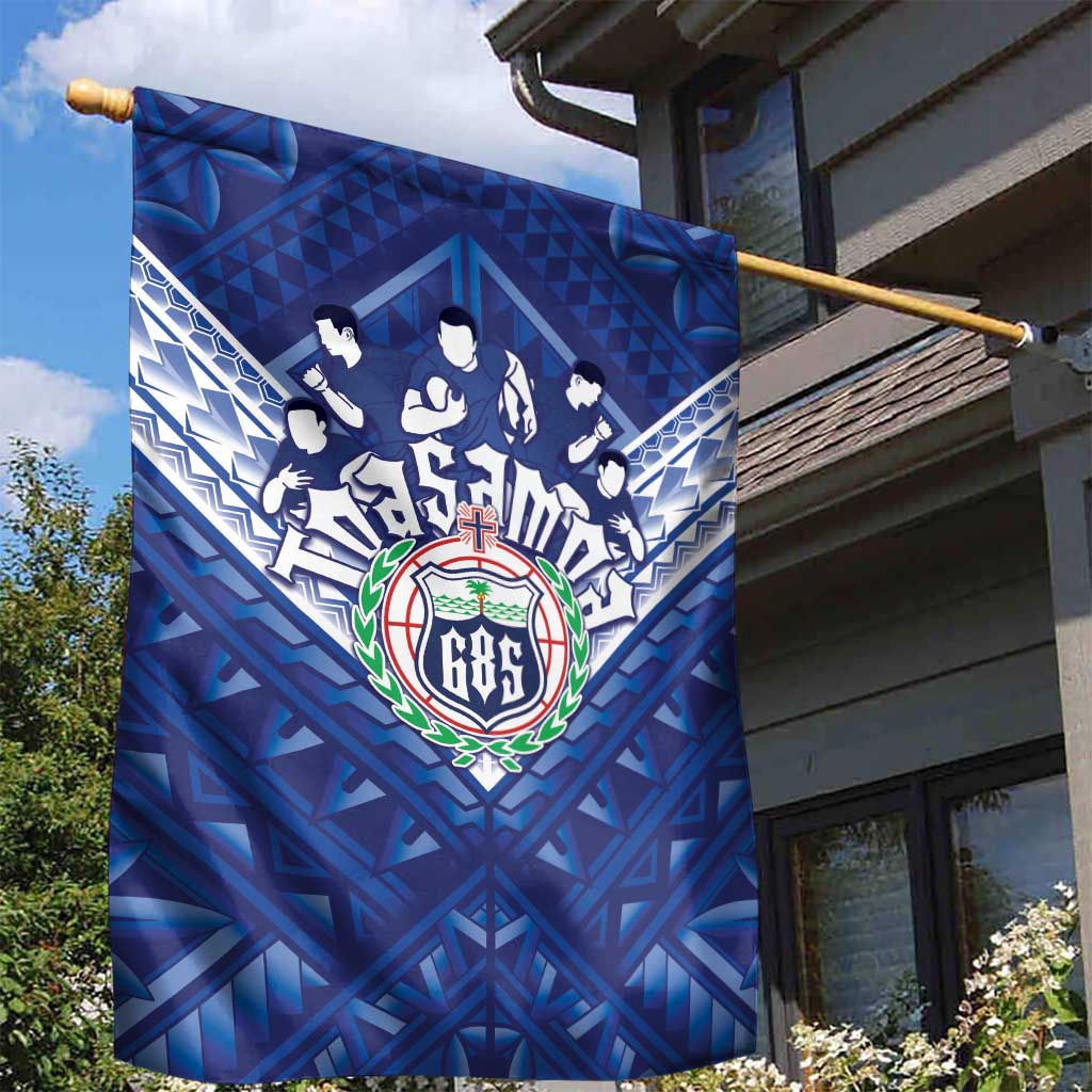 Toa Samoa Rugby Garden Flag Samoan Pride With Tribal Pattern - Polynesian Pride