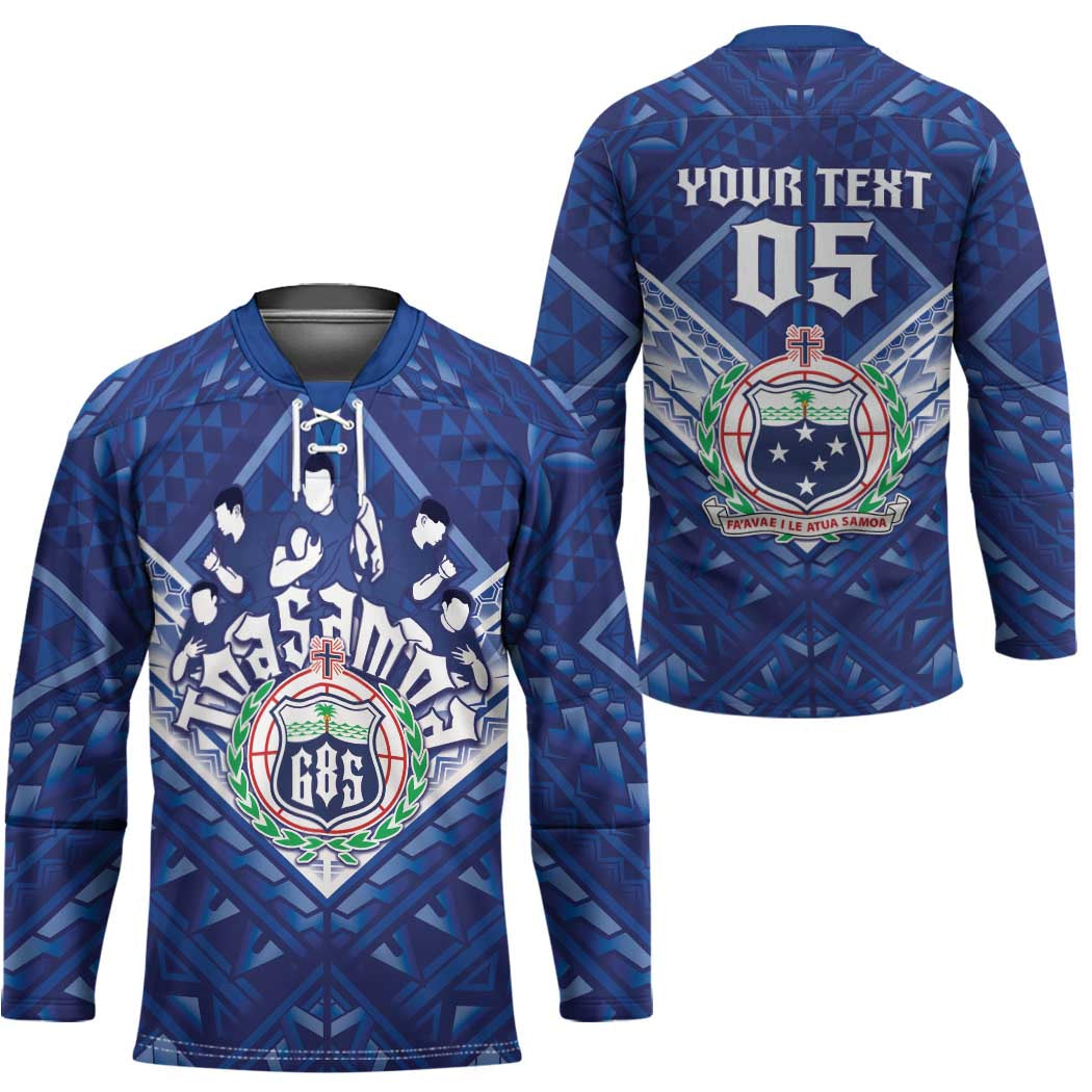 Toa Samoa Rugby Custom Hockey Jersey Samoan Pride With Tribal Pattern - Polynesian Pride