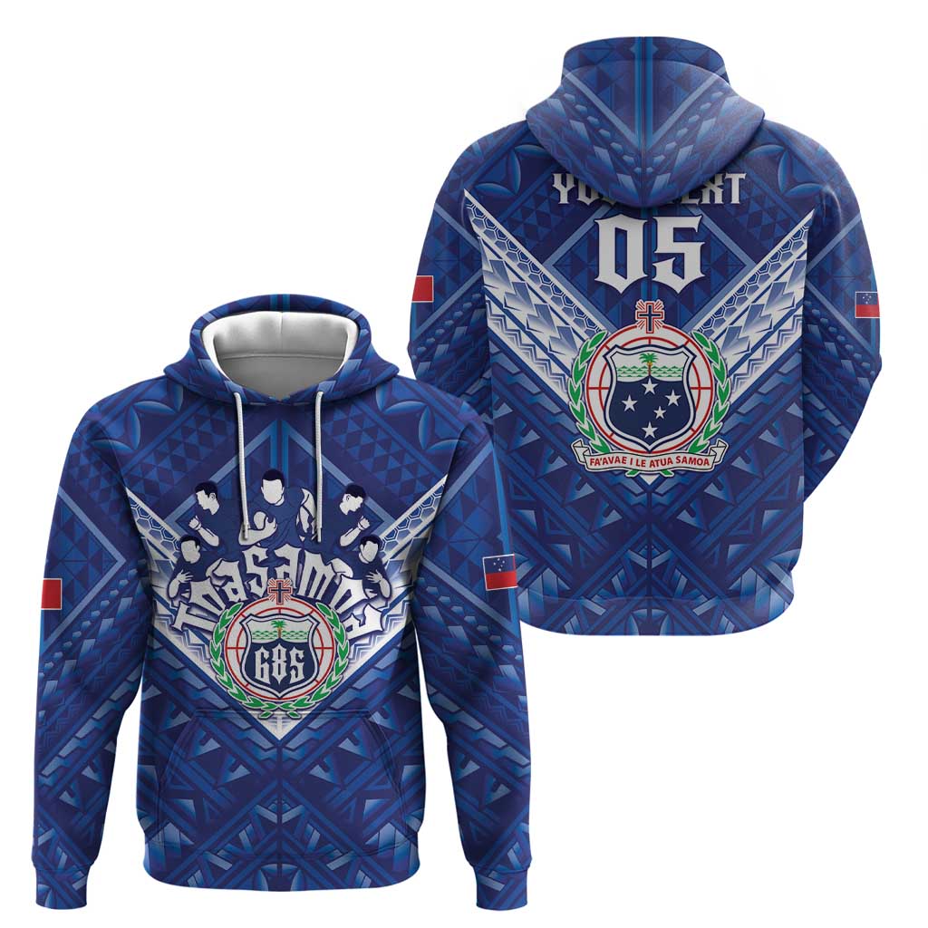 Toa Samoa Rugby Custom Hoodie Samoan Pride With Tribal Pattern - Polynesian Pride