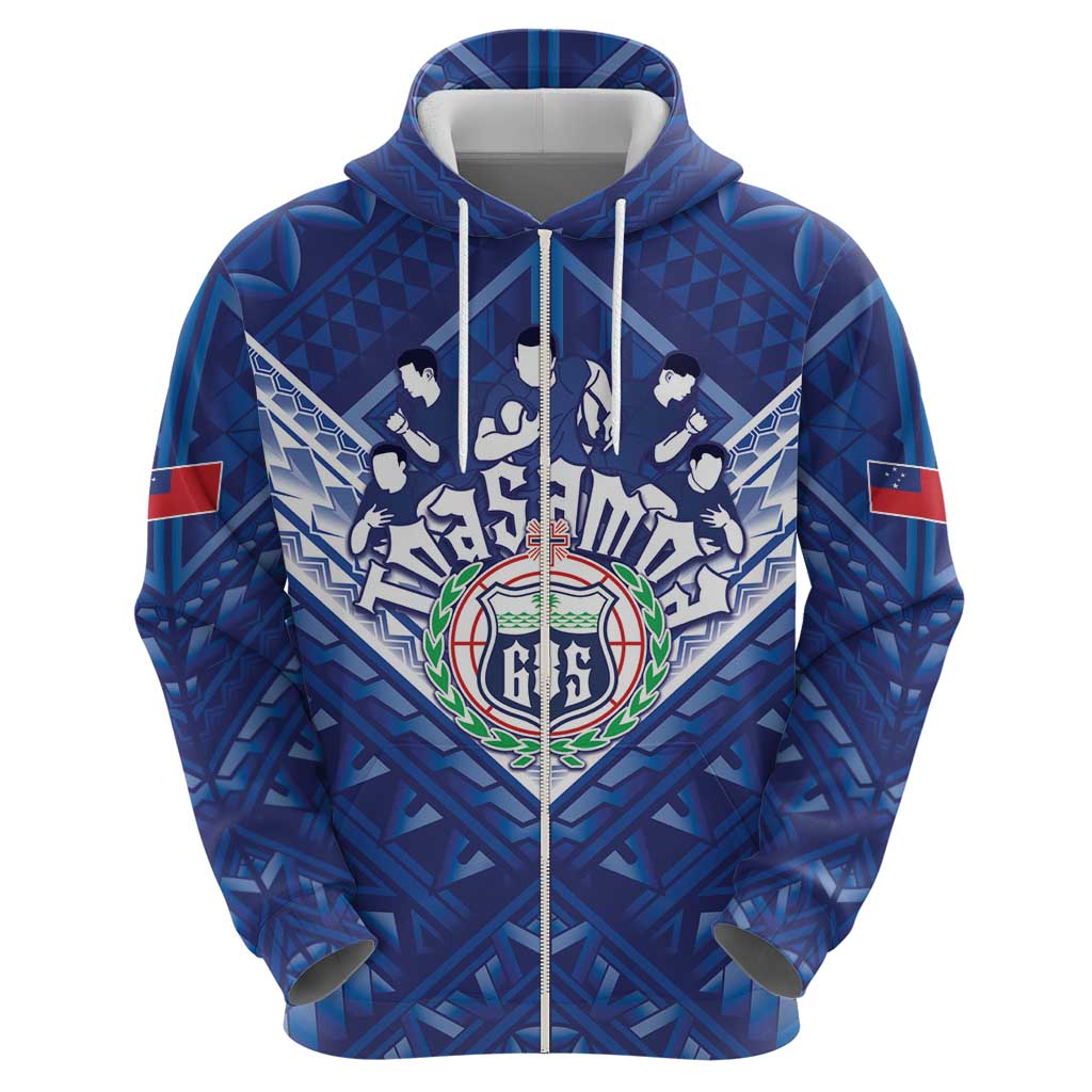 Toa Samoa Rugby Custom Hoodie Samoan Pride With Tribal Pattern - Polynesian Pride