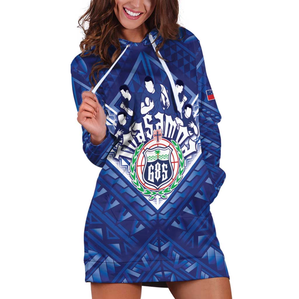Toa Samoa Rugby Custom Hoodie Dress Samoan Pride With Tribal Pattern - Polynesian Pride