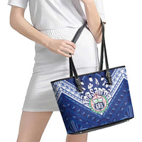 Toa Samoa Rugby Leather Tote Bag Samoan Pride With Tribal Pattern - Polynesian Pride