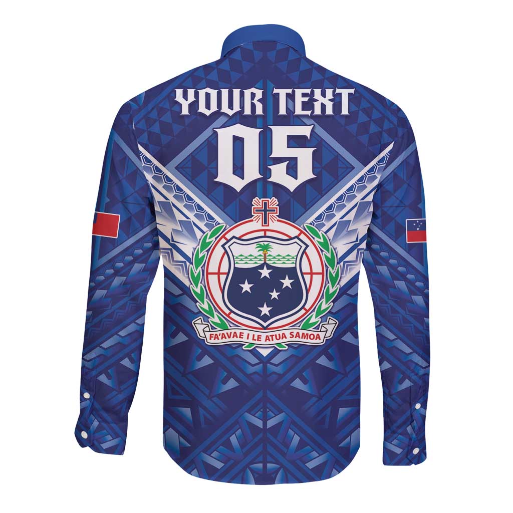 Toa Samoa Rugby Custom Long Sleeve Button Shirt Samoan Pride With Tribal Pattern - Polynesian Pride