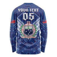 Toa Samoa Rugby Custom Long Sleeve Shirt Samoan Pride With Tribal Pattern - Polynesian Pride
