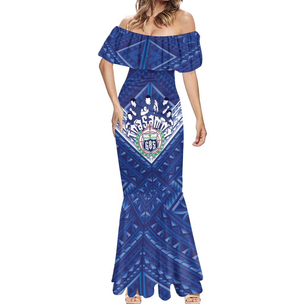 Toa Samoa Rugby Custom Mermaid Dress Samoan Pride With Tribal Pattern - Polynesian Pride