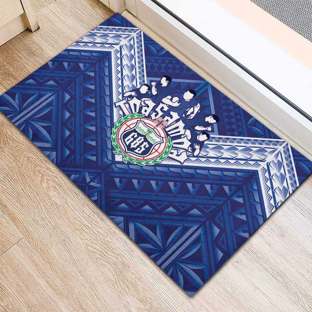 Toa Samoa Rugby Rubber Doormat Samoan Pride With Tribal Pattern - Polynesian Pride