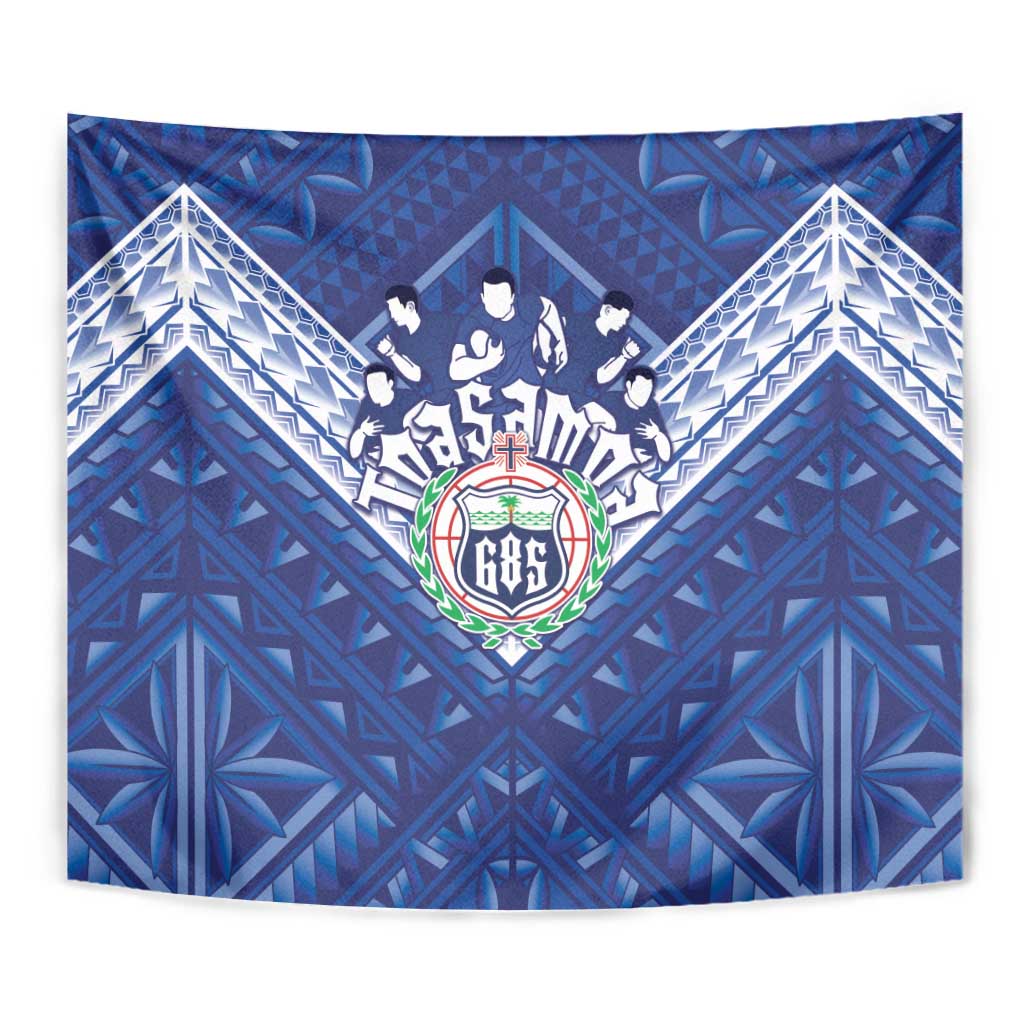 Toa Samoa Rugby Tapestry Samoan Pride With Tribal Pattern - Polynesian Pride
