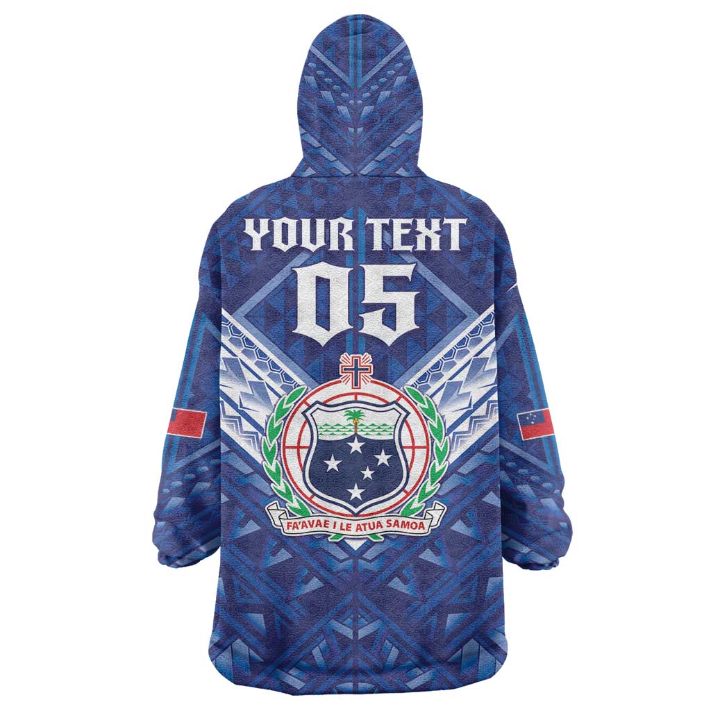 Toa Samoa Rugby Custom Wearable Blanket Hoodie Samoan Pride With Tribal Pattern - Polynesian Pride