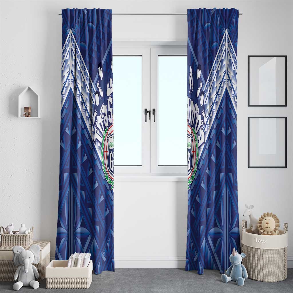 Toa Samoa Rugby Window Curtain Samoan Pride With Tribal Pattern - Polynesian Pride